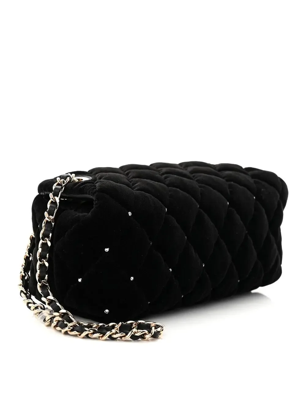 Chanel Velvet Diamanté Quilted Wristlet #323743C19B